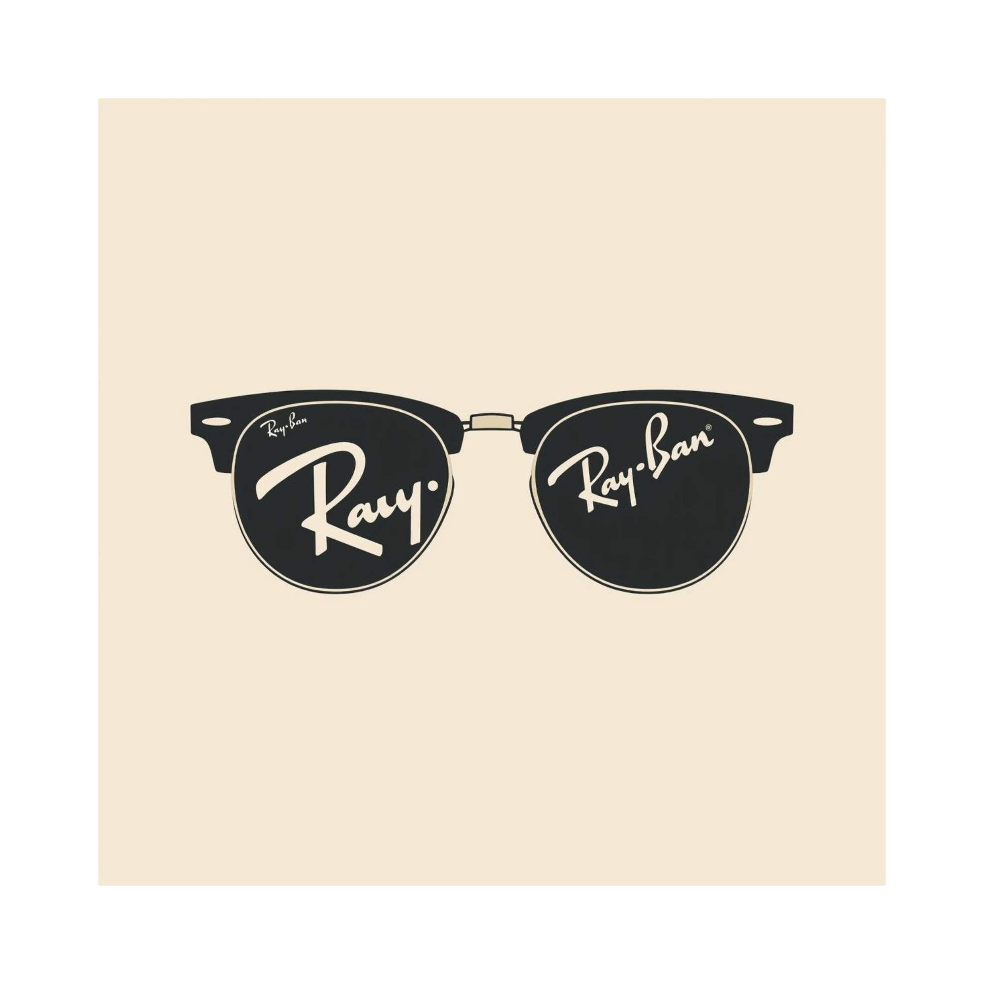 Black sunglasses with Ray-Ban logo on the lenses.