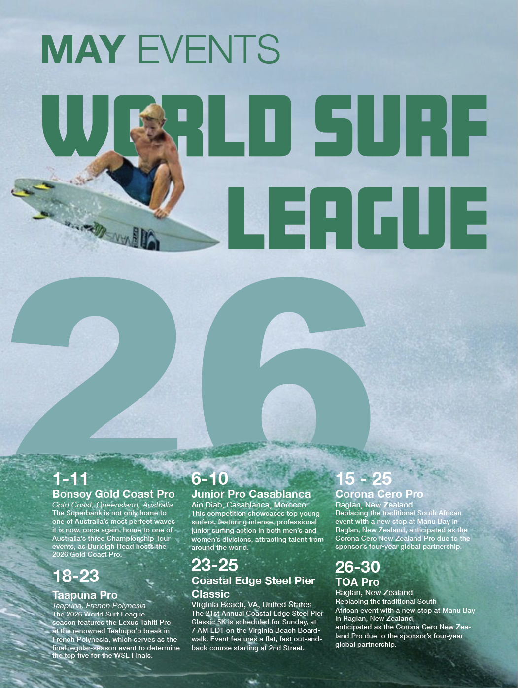 Surf Calender Poster Design