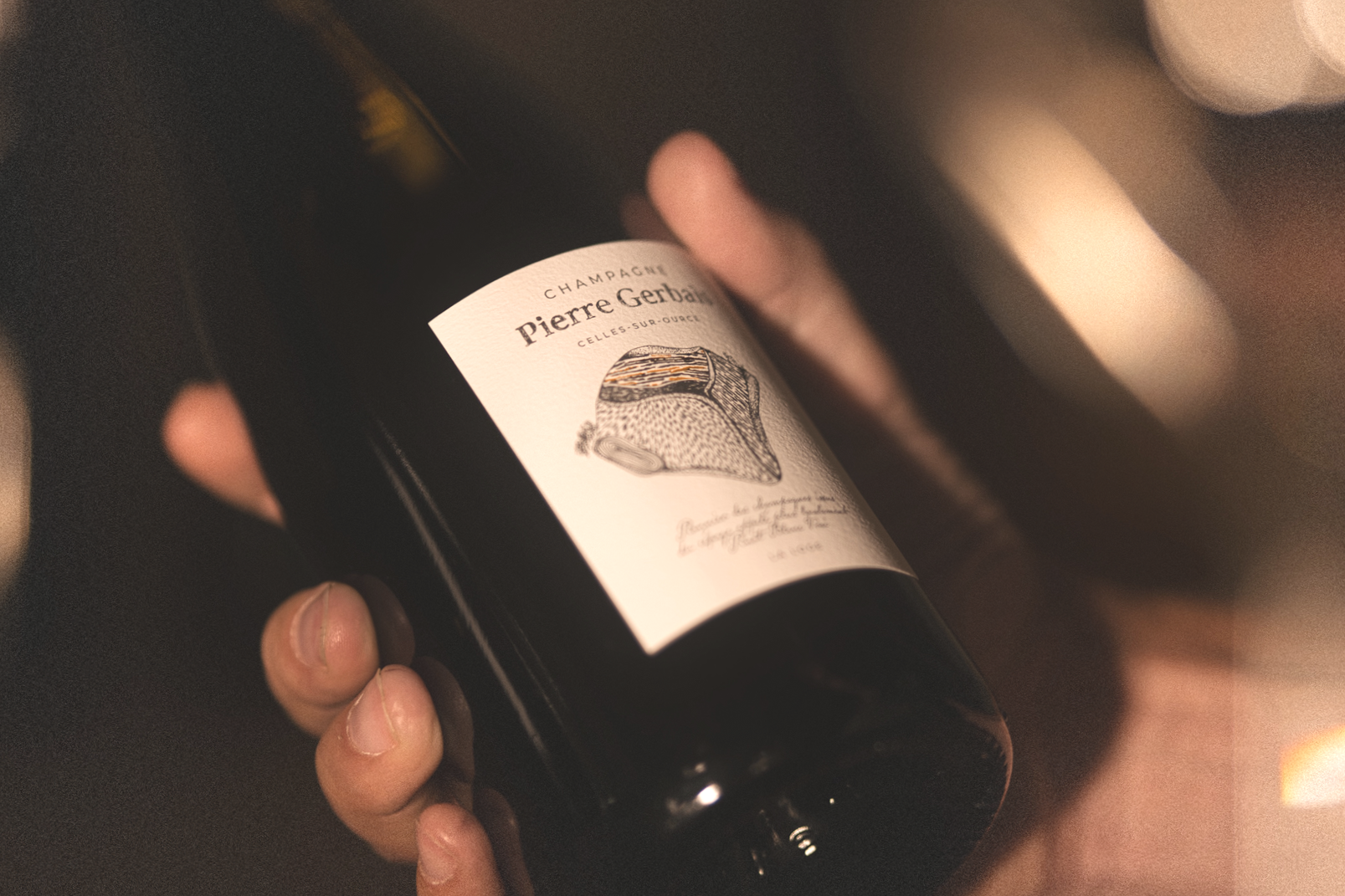 Identité et habillage bouteille pour Champagne Pierre Gerbais