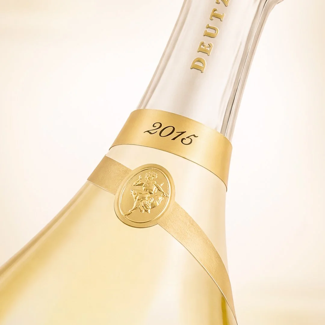Identité et habillage bouteille pour Champagne Deutz Amour de Deutz