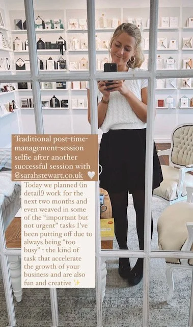 one to one client daria and her instagram story about coaching with sarah