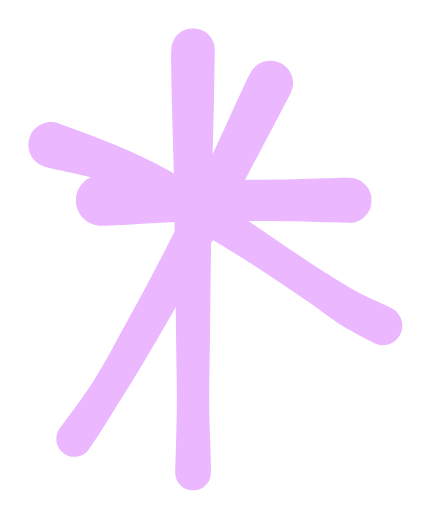 Purple abstract starburst shape with irregular branches on a black background.