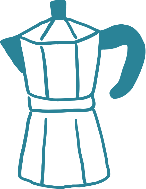 line drawn moka pot