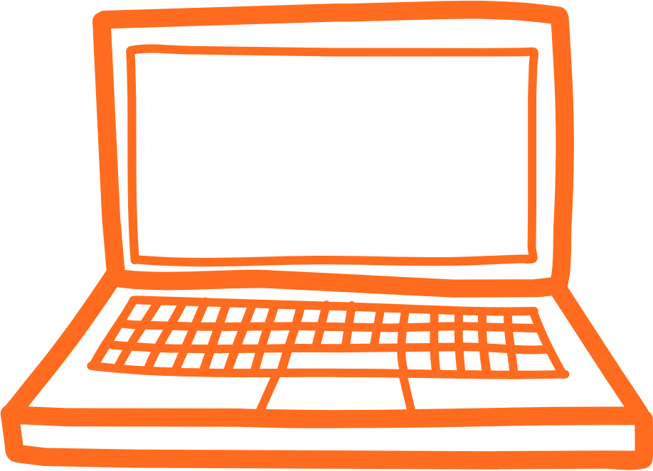 line drawn laptop