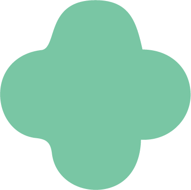 A green, cloud-shaped object with rounded edges.