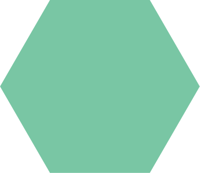 Light green hexagon on a black background.