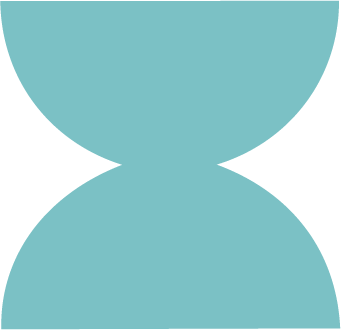 A blue hourglass icon on a black background.
