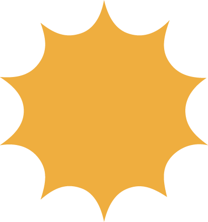 A yellow comic-style explosion shape with black edges.