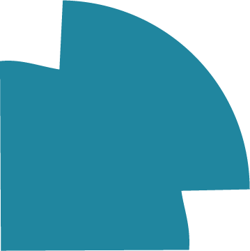 A teal-colored pie chart with segments, one larger than the others.