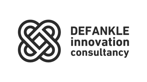Logo of Defankle Innovation Consultancy with a stylized knot icon and text.