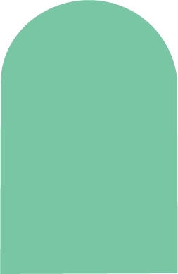 A simplified green illustration of a tombstone with a rounded top.