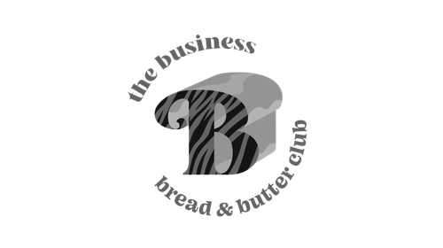 Logo featuring a stylized letter 'B' with the words 'business' at the top and 'dead & burried club' curved around the sides.