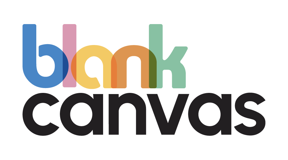Colorful logo spelling out 'bank canvas' with each letter in a different color.