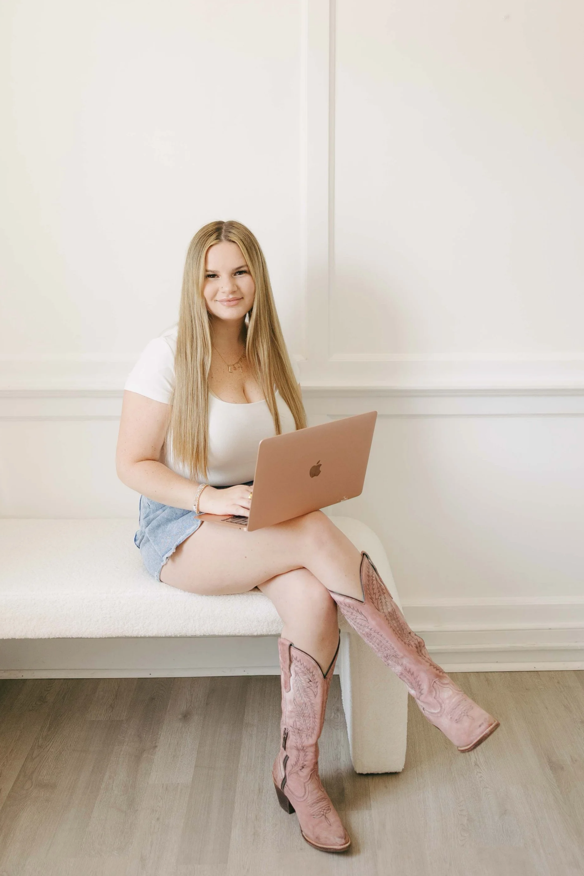 Rose Social Co founder editing social media content