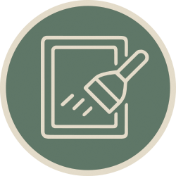 Icon of a paintbrush painting on a canvas