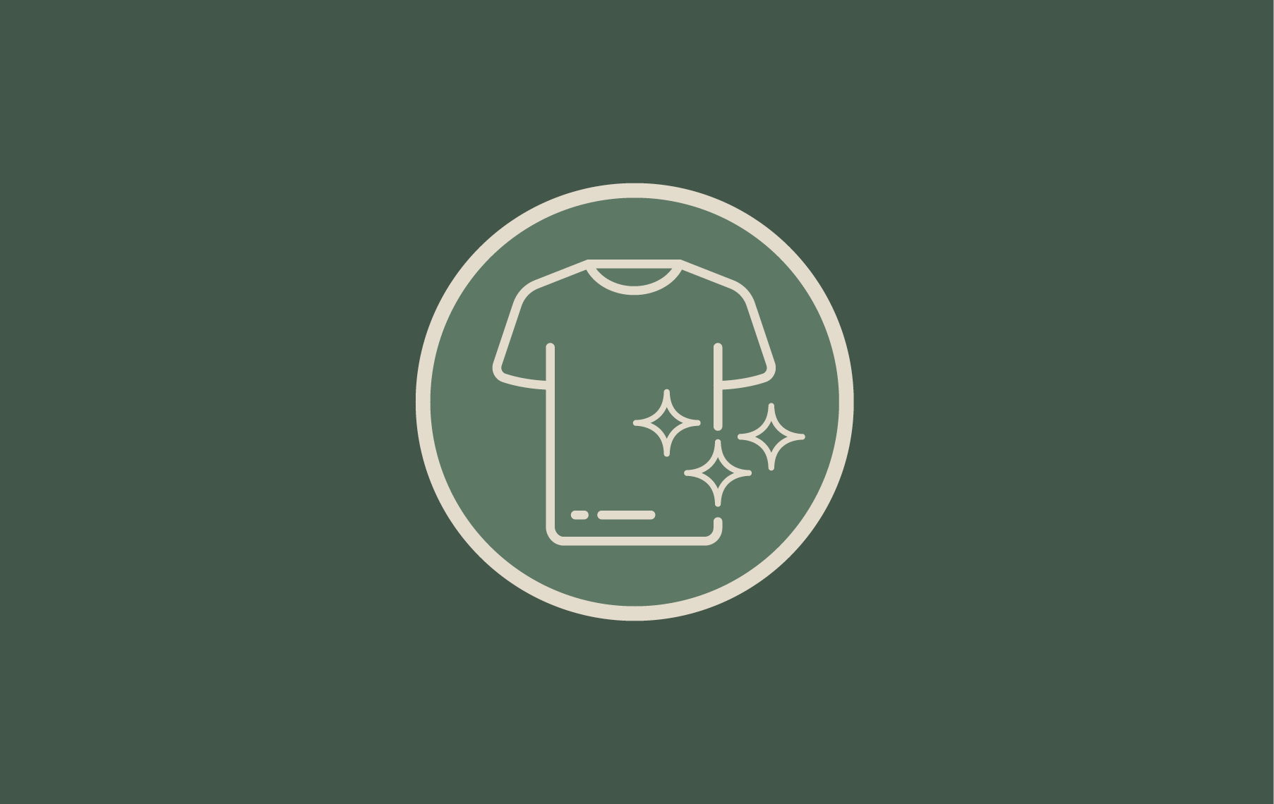 Clothing icon with sparkles indicating cleanliness or freshness
