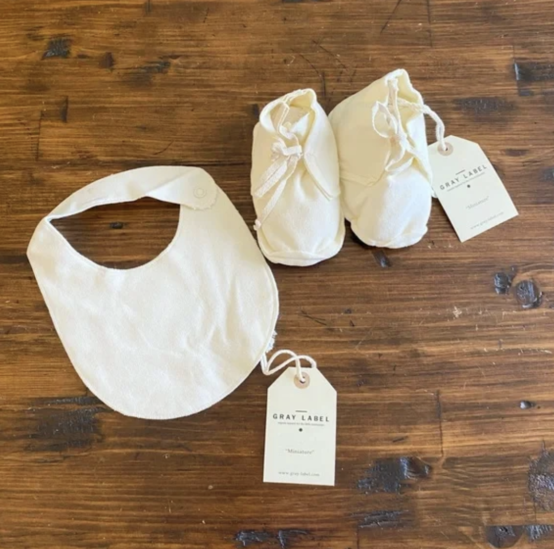 Gray Label Booties &amp; Bib [SOLD]