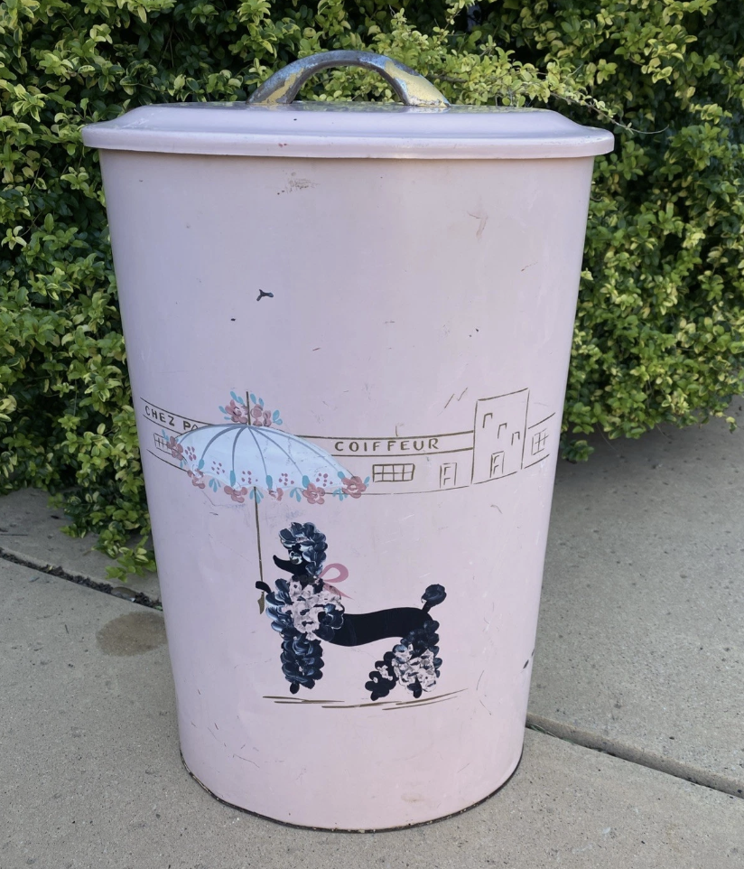 Rare 1950s Poodle Hamper