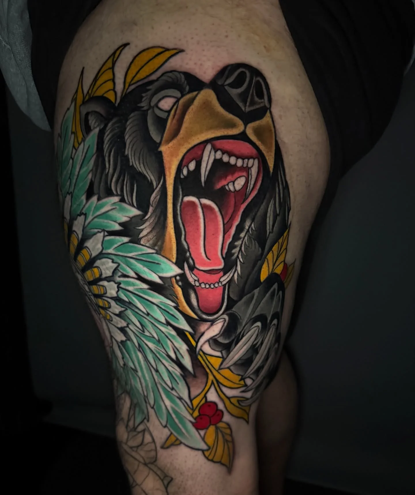 Newest addition to this Neo-Traditional leg sleeve in the works. This project has already been so much fun to see come to life. I stay tuned for the next critter we add in soon!! #neotraditional #dallas #dfw #tattooartist #texastattooartist