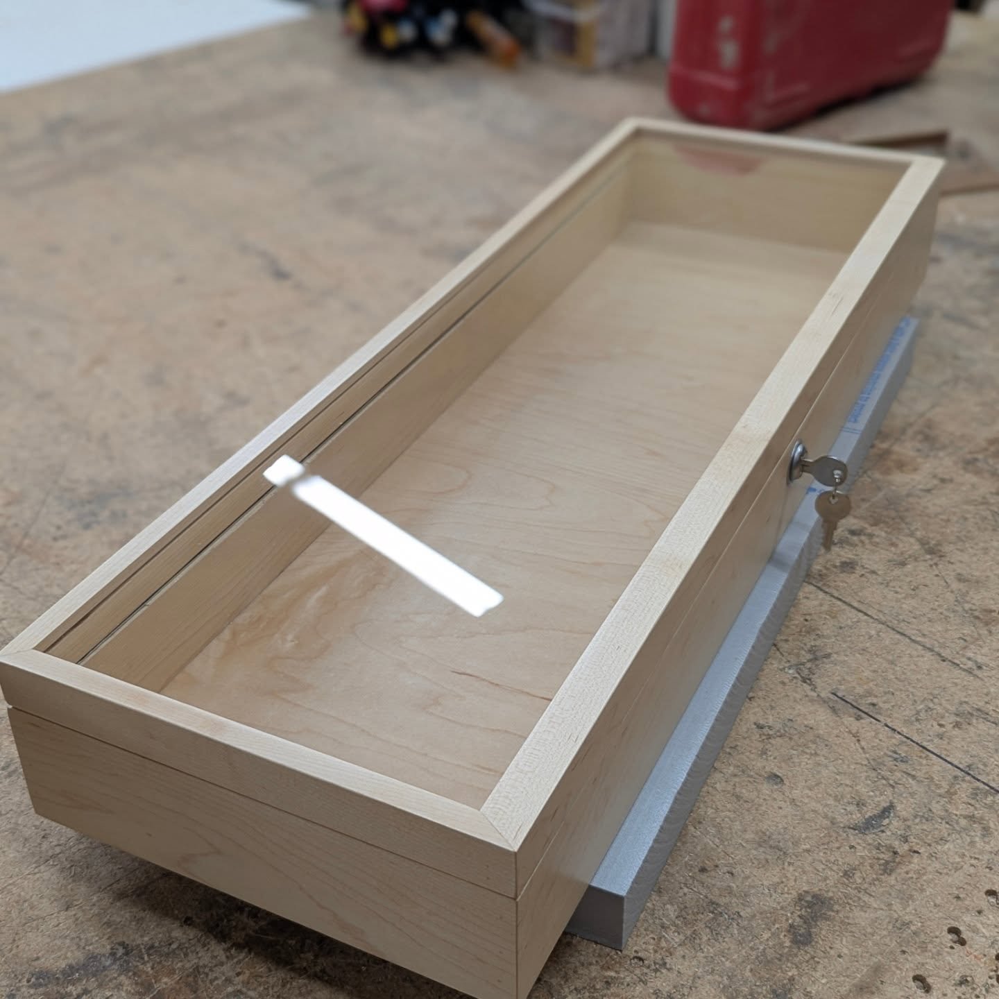 A fun jewelry display case I made recently for a client. All maple with a customized locking mechanism and glass top. If anyone wants to get any of this awesome jewelry inside, or any really great clothes, definitely check out @clothandcrown in downt