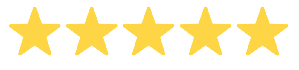 Five yellow stars in a row with a black background.