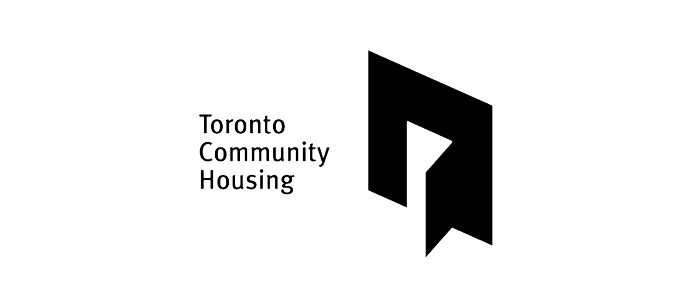 Logo of Toronto Community Housing featuring a stylized house with an arrow and the text 'Toronto Community Housing'.