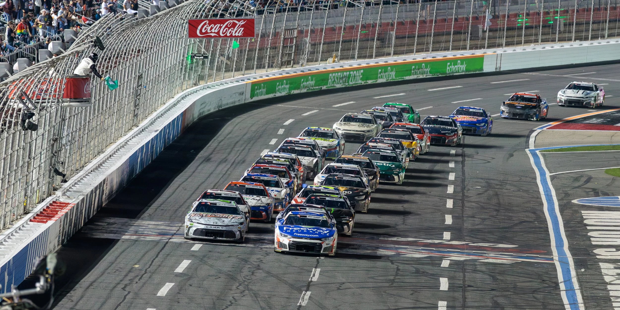 Daniel Suarez, for the final restart.