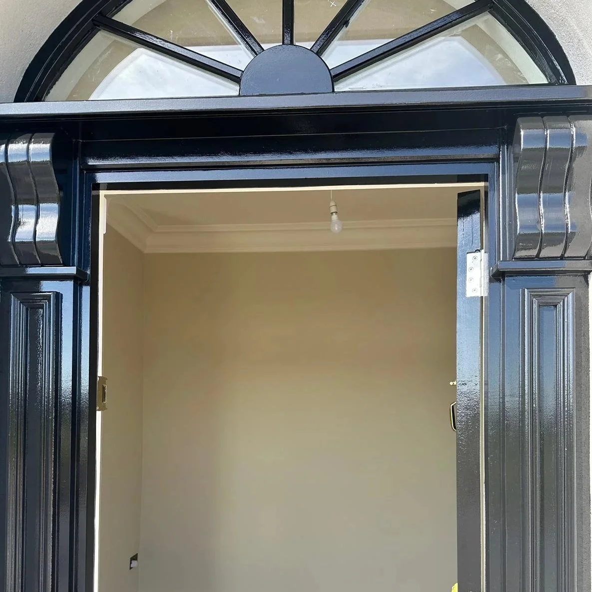 Doorway painted and finished in black