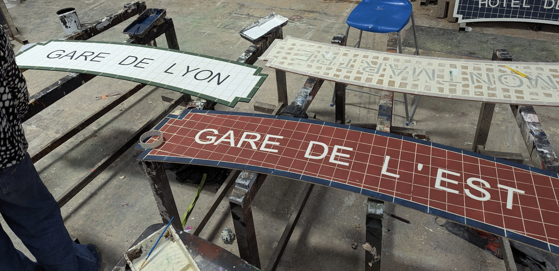 Sign Painting for Amelie the Musical. Designed. Cerys Arrowsmith.