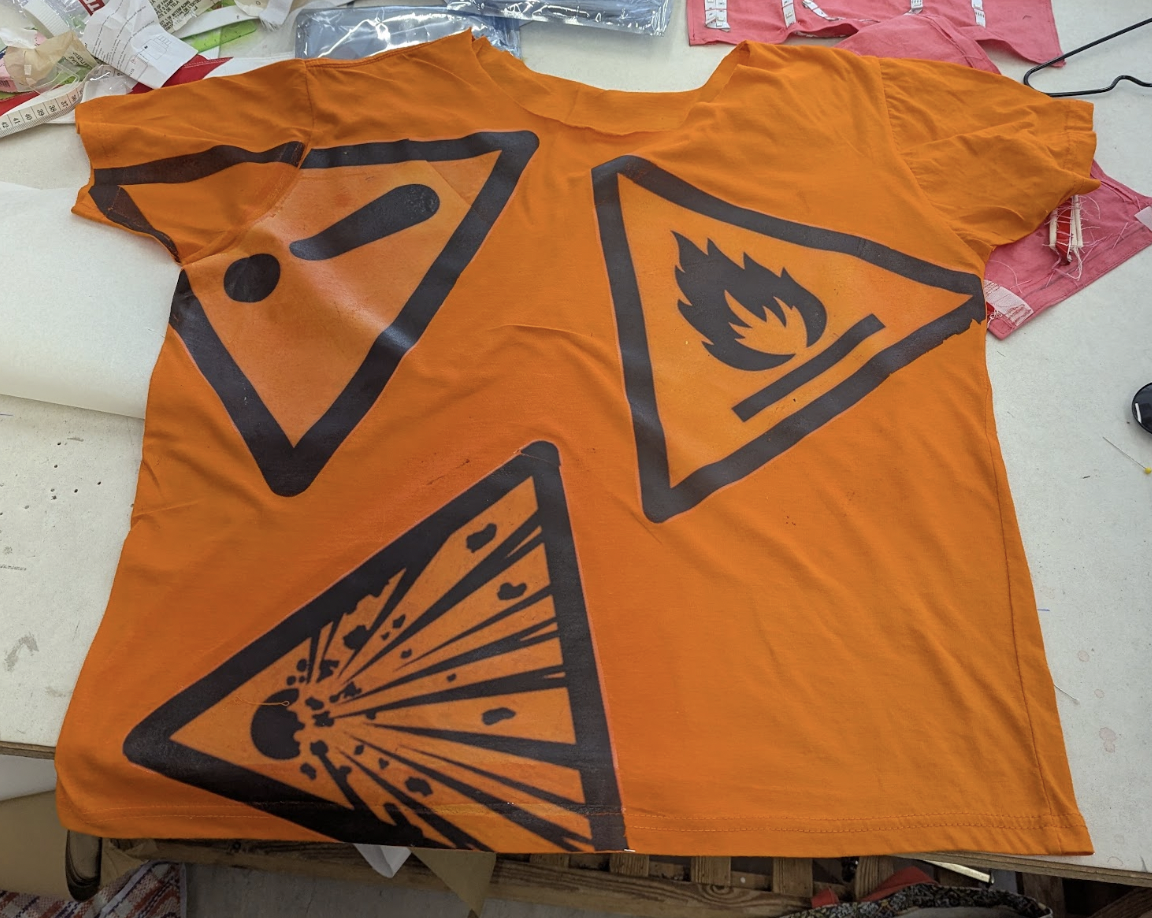 Transfer Printing for Sweeney Todd 2025. Designed. Dotty Squibb.