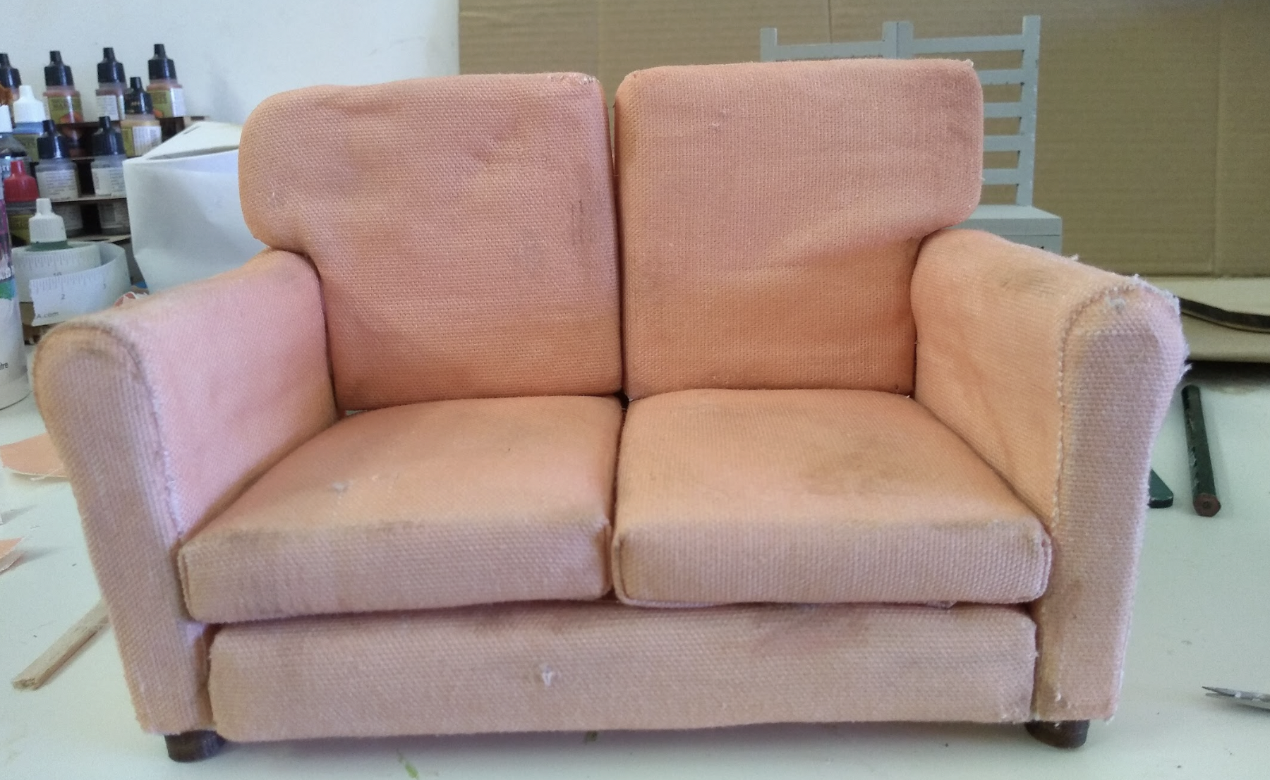 Sofa for Hot Chip 'Eleanor' Musical. Designed. Jennifer Kidd.