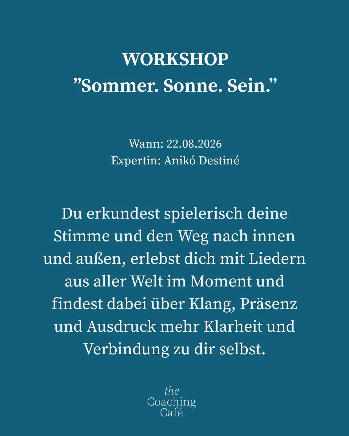 Sommer. Sonne. Sein. 

Der Sommer ist die Jahreszeit des vollen Lichts &mdash; und genau der richtige Moment, um sich selbst wirklich zu begegnen. Denn hinter allem Tun, hinter Strategie und Erfolg, steht eine einzige Frage: Wer bin ich &mdash; und w