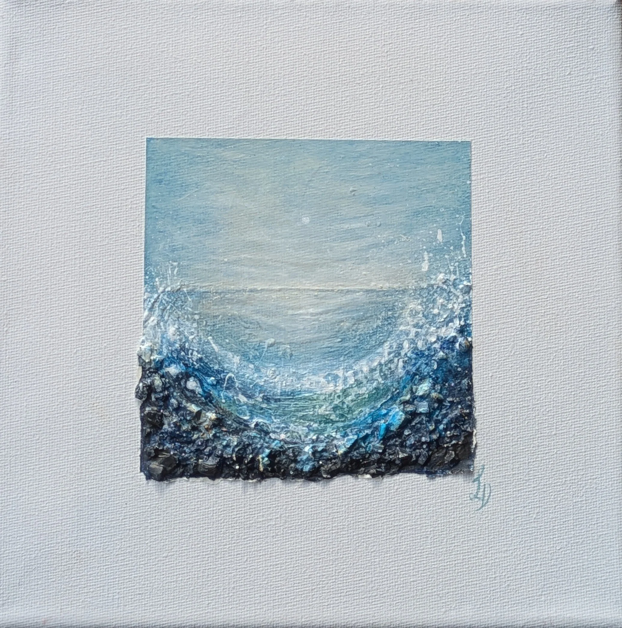 AVAILABLE - "FOAM & STONE" ABSTRACT MIXED MEDIA 2025