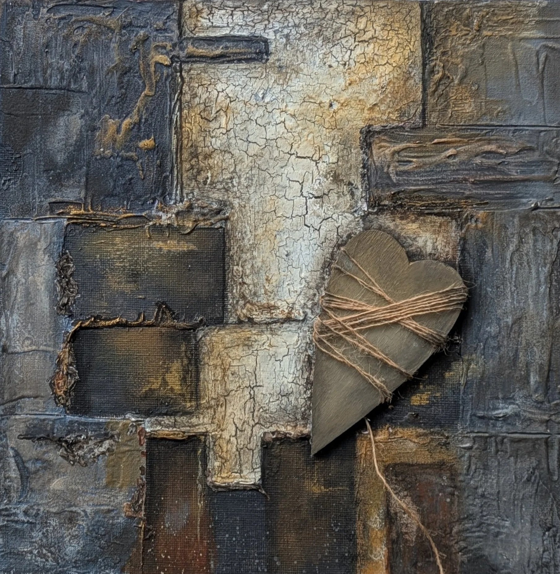 AVAILABLE - "MENDED HEART" ABSTRACT MIXED MEDIA 2026