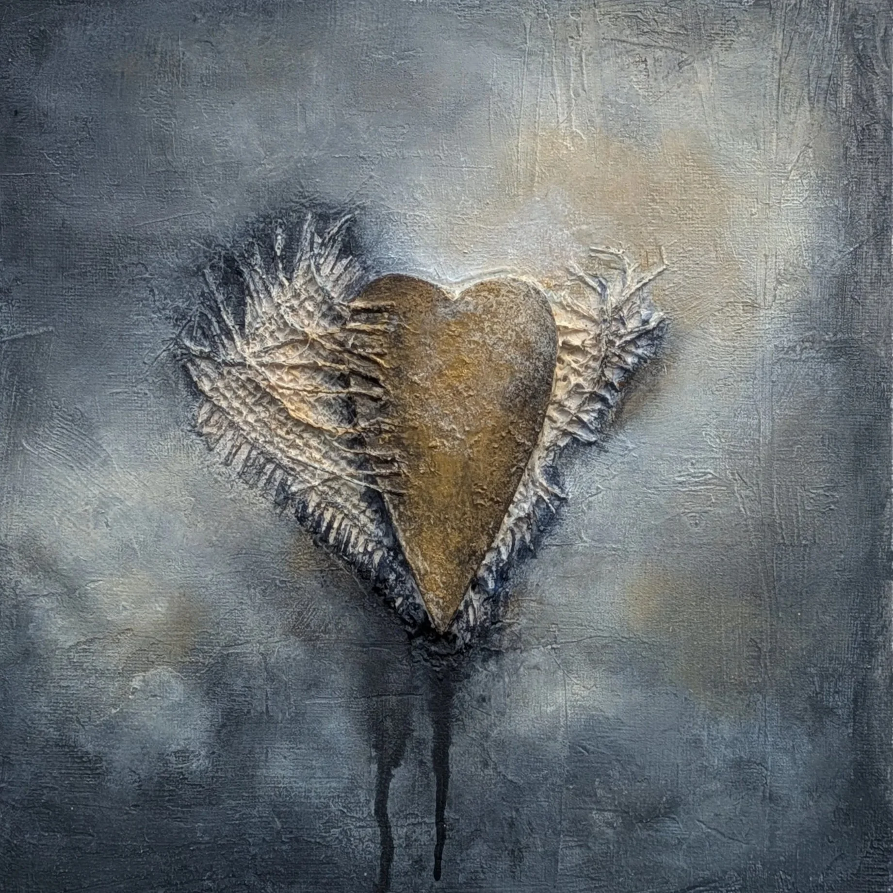 AVAILABLE - "GUARDIAN HEART"" ABSTRACT MIXED MEDIA 2026