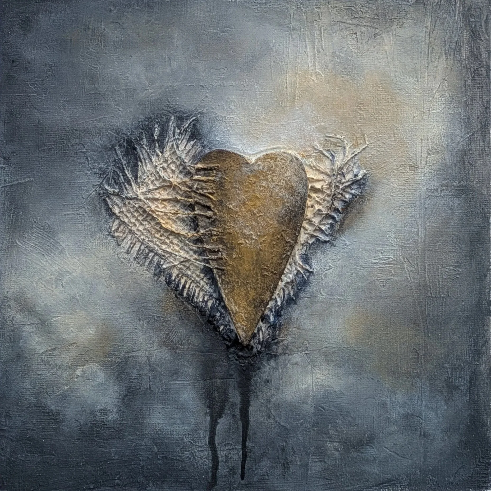 AVAILABLE - "GUARDIAN HEART" ABSTRACT MIXED MEDIA 2026