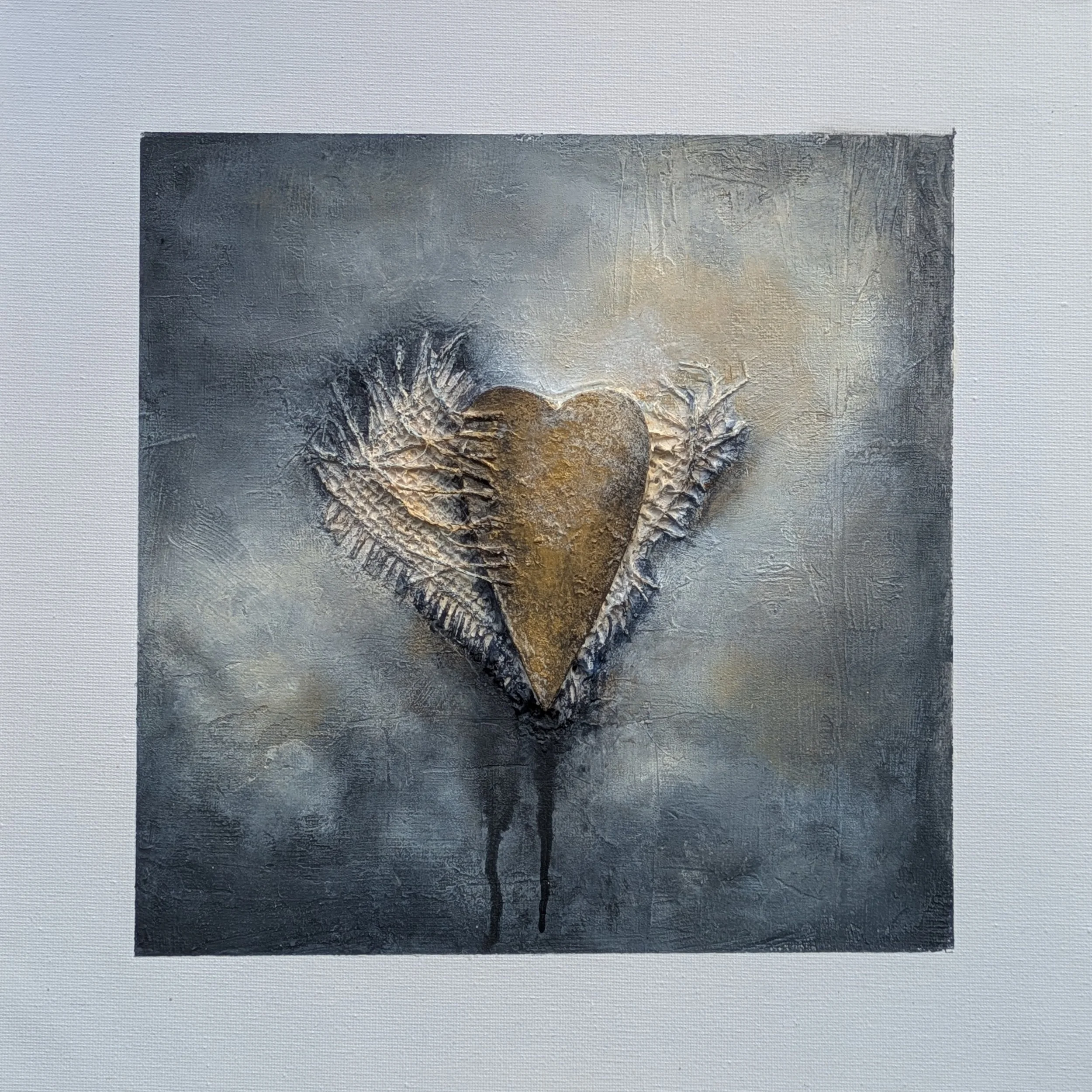 AVAILABLE - "GUARDIAN HEART"" ABSTRACT MIXED MEDIA 2026