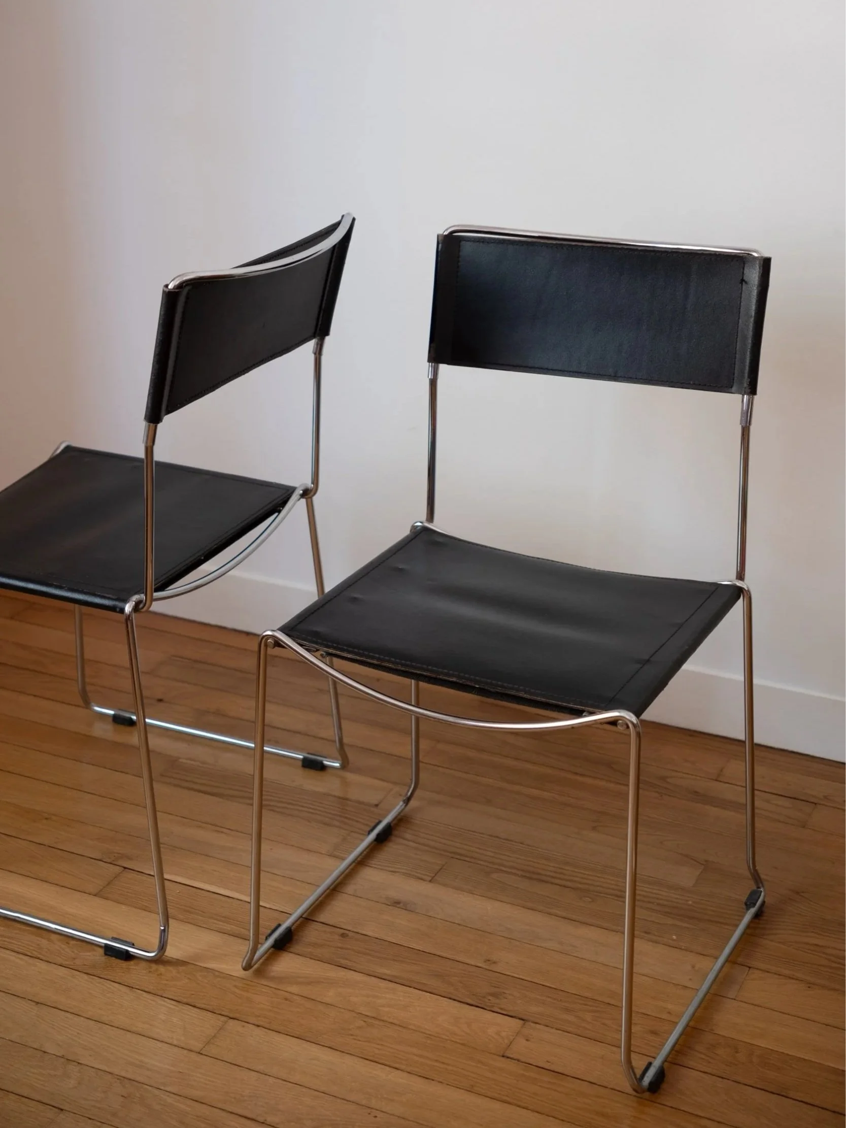 paire de chaises italiennes Giandomenico Belotti design des années 70