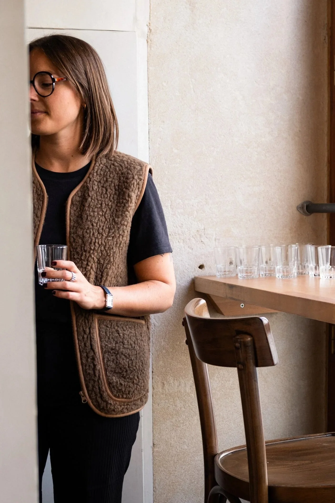 Livraison de verres pour le restaurant Bombance dans le cadre d'un projet de sourcing
