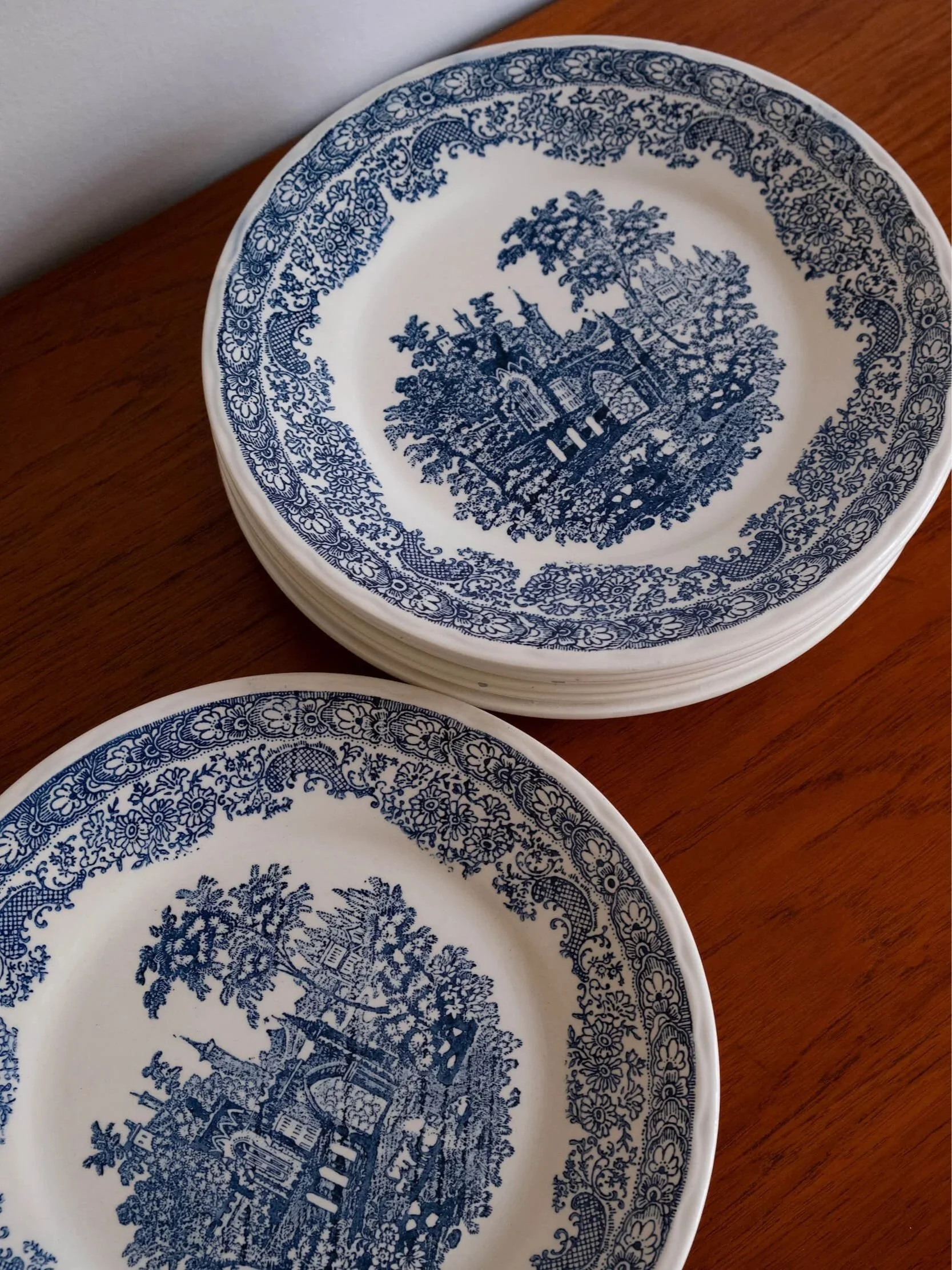 vue de haut sur ces assiettes plates vintage modèle Nice en parfait état
