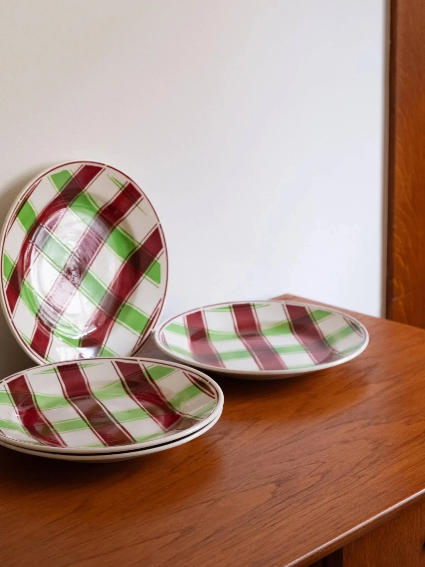 4 assiettes plates Sarreguemines vintage des années 50
