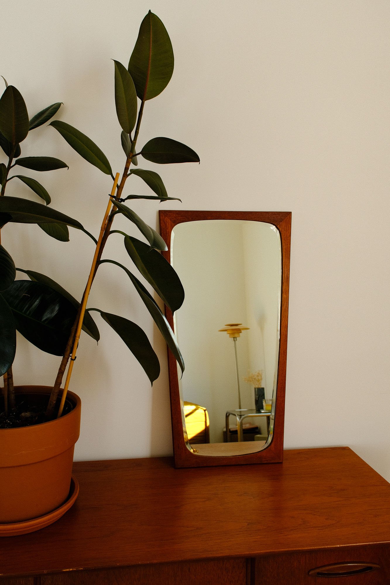 Miroir scandinave en teck - Années 60