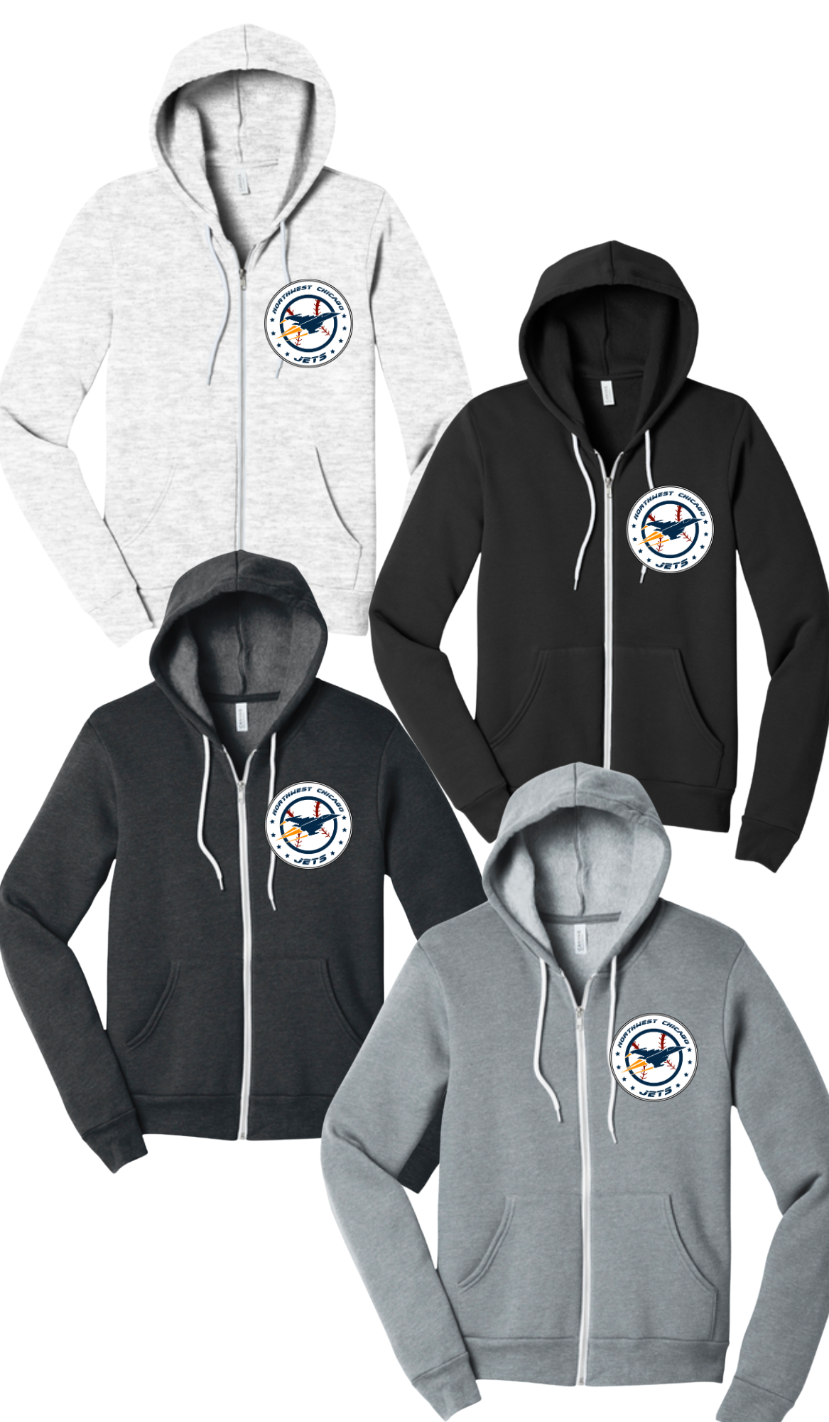 NWC Jets Bella Canvas Full-Zip Hoodie