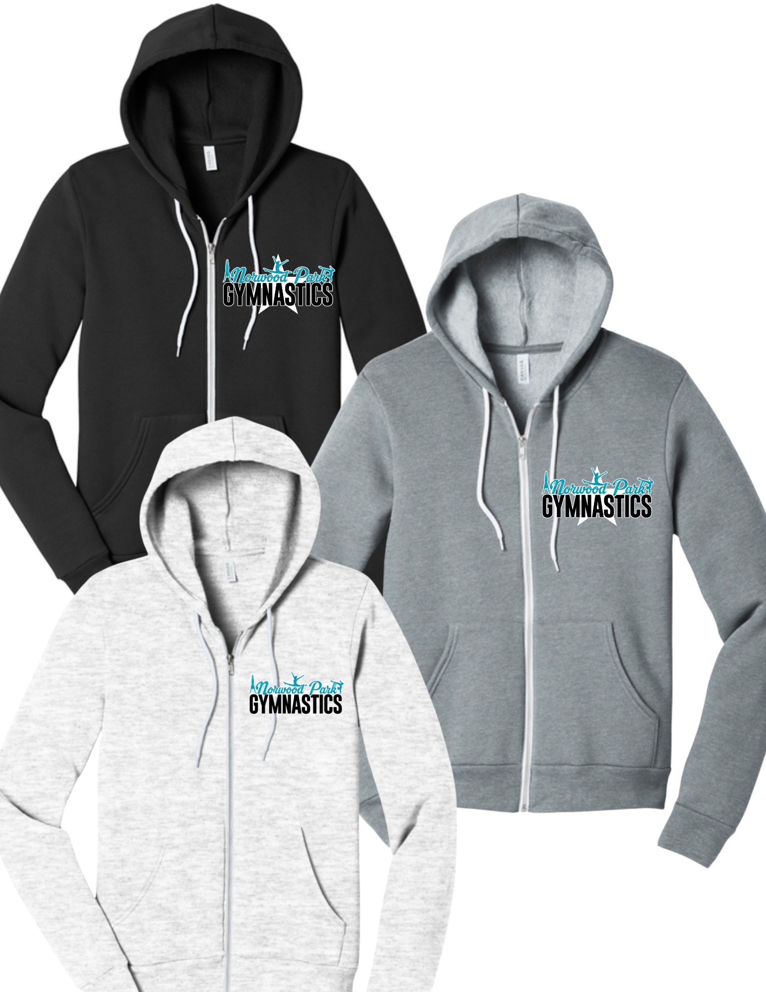 NP GYMNASTICS BELLA CANVAS FULL-ZIP HOODIE