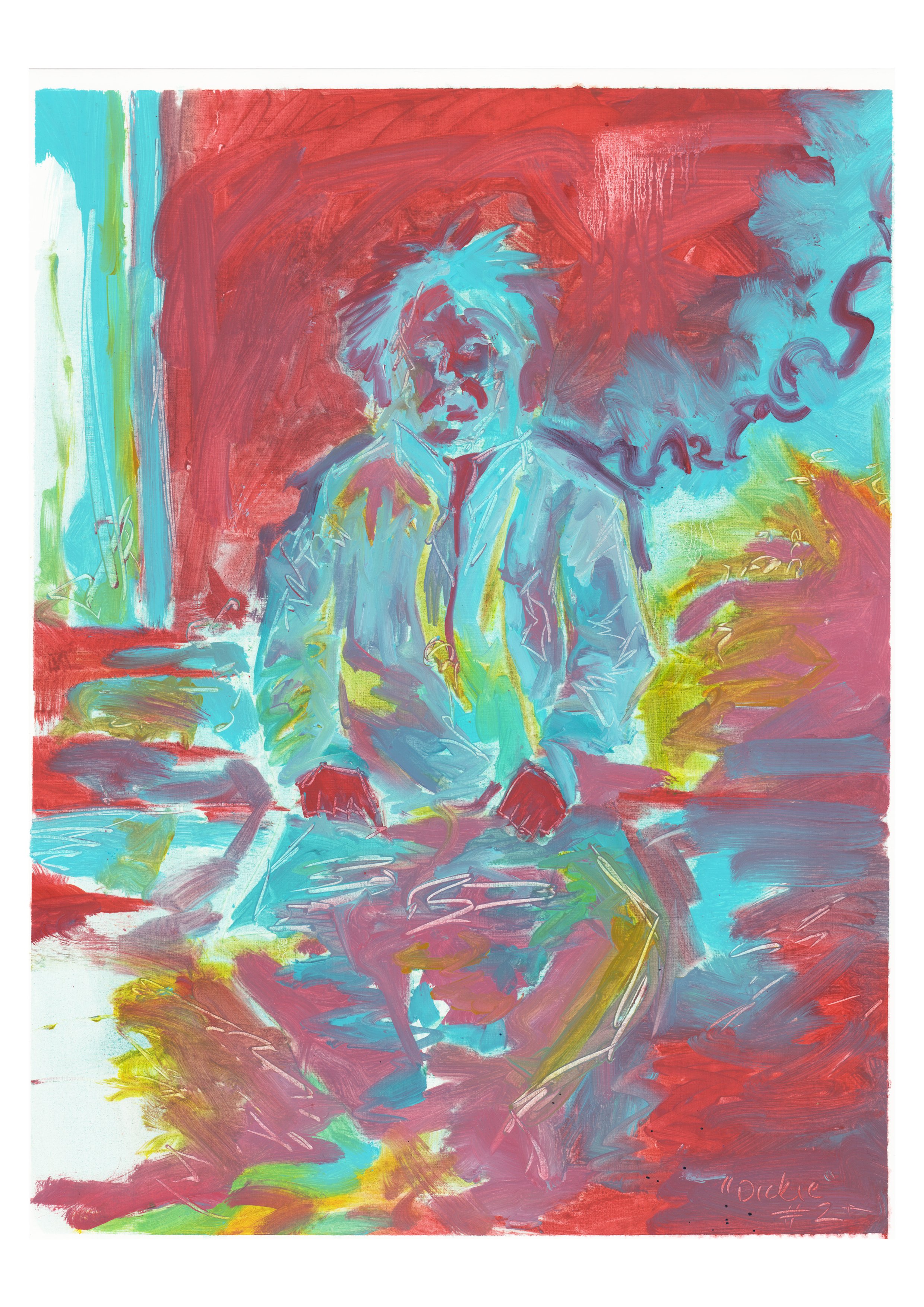Dickie #2, 2026, Oil on A2 oil painting paper.