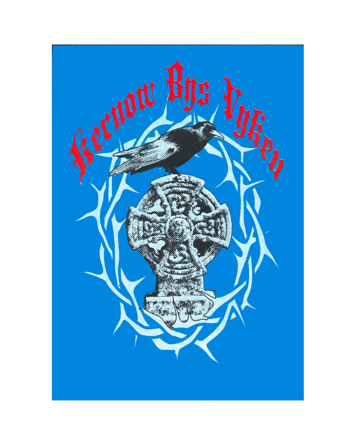 KBV (light blue), 2025. tricolour screenprint on card. A3.