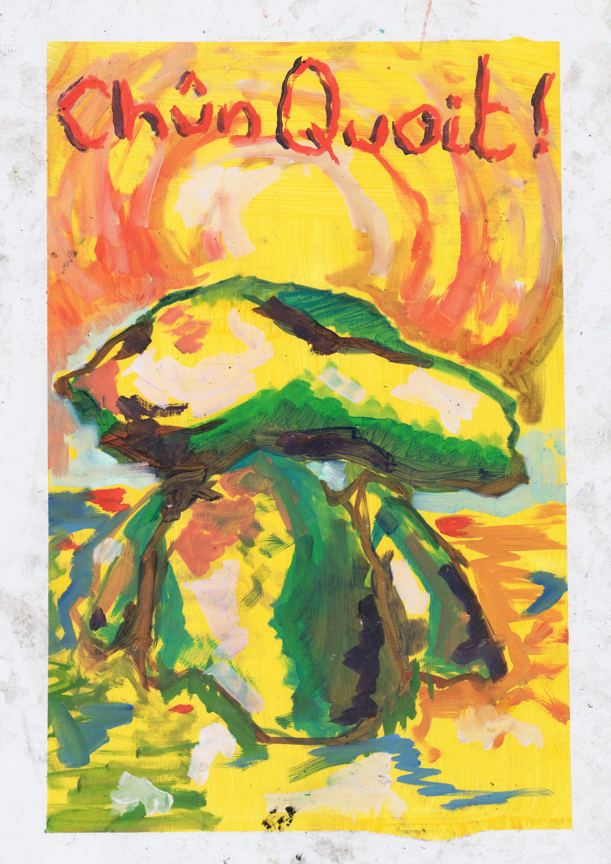 Chun Quoit!, 2025, Oil on A3 paper.