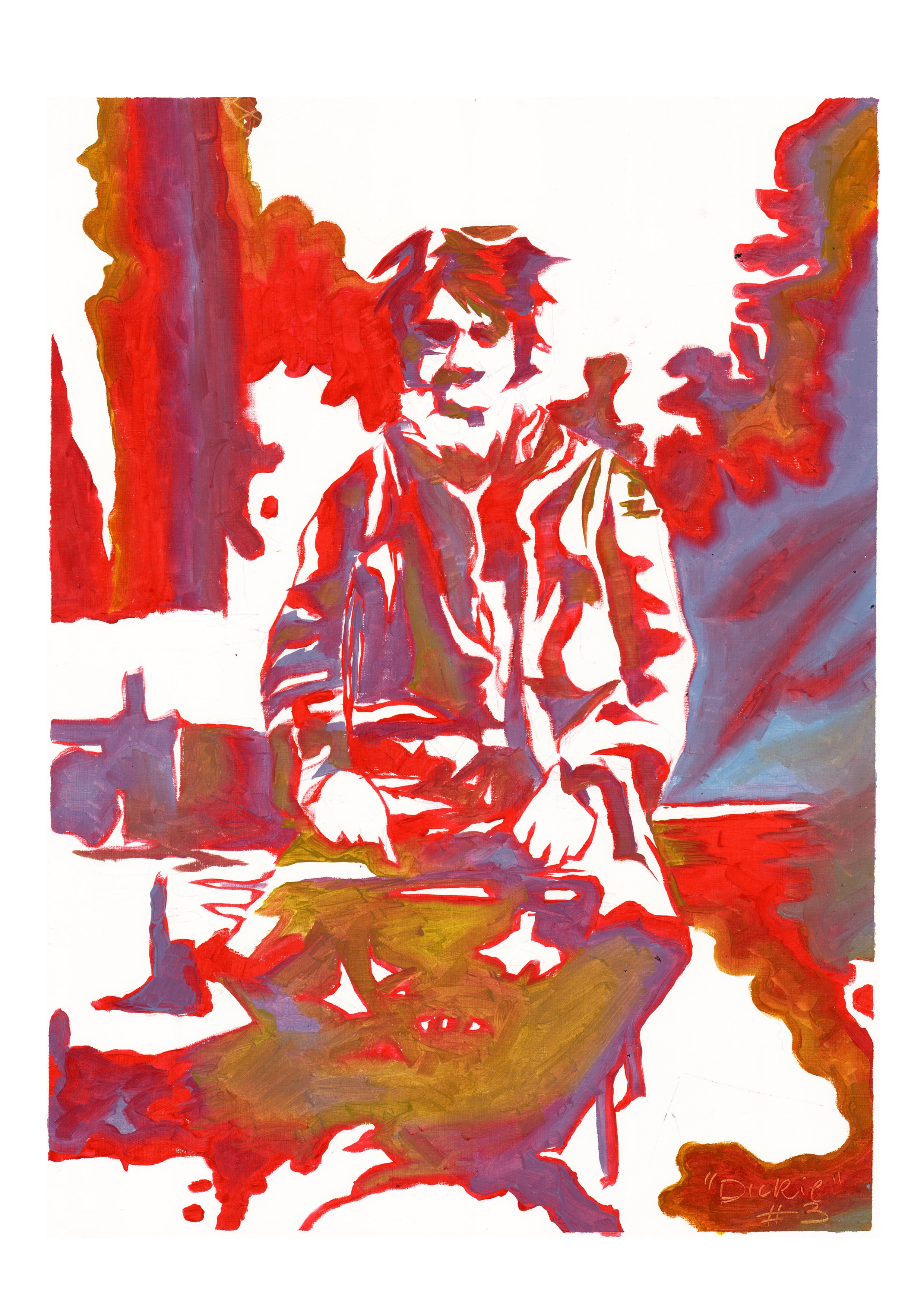 Dickie #3, 2026, Oil on A2 oil painting paper.