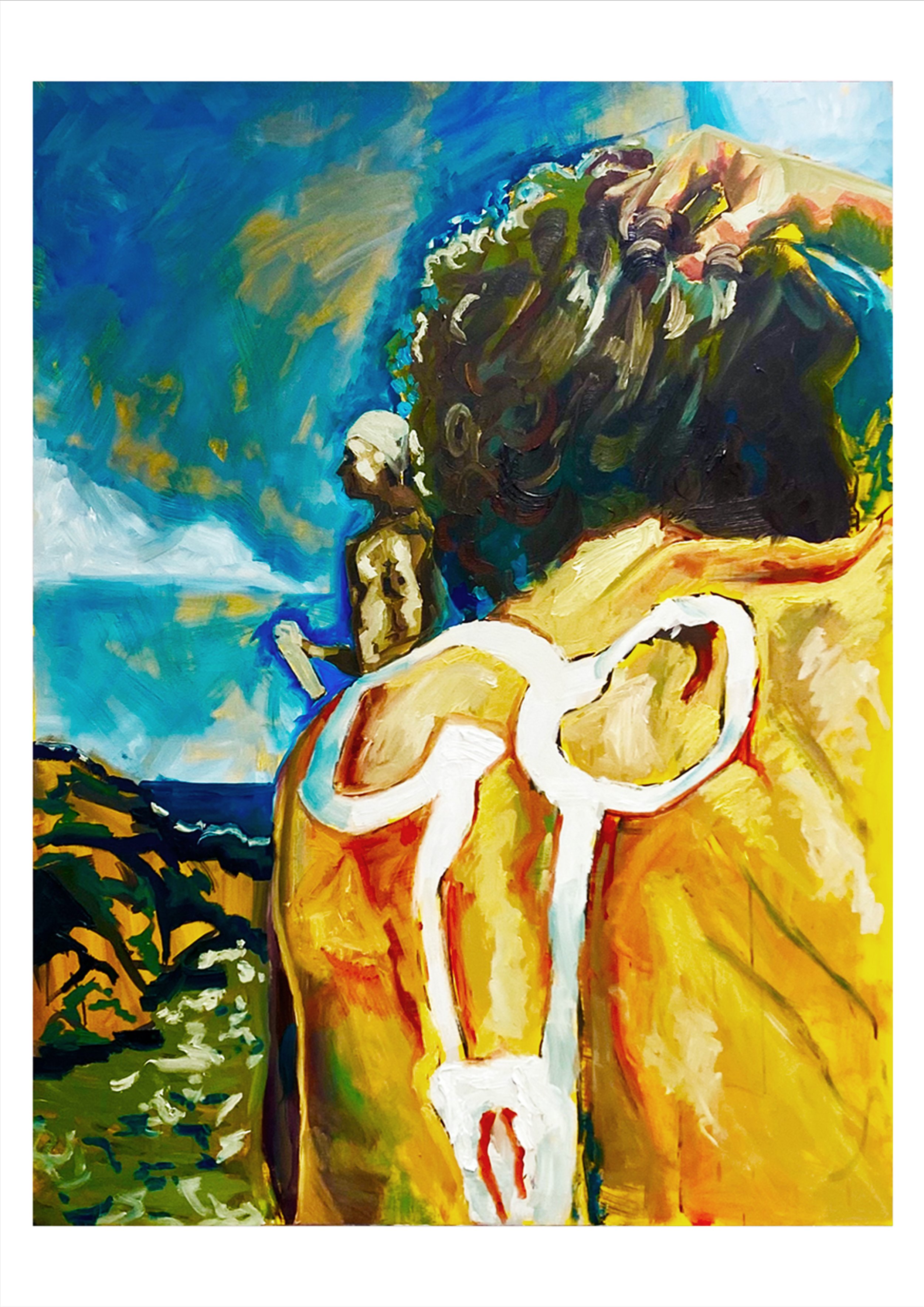 Spray Sunscreen, 2025. 44"x60", oil on canvas.