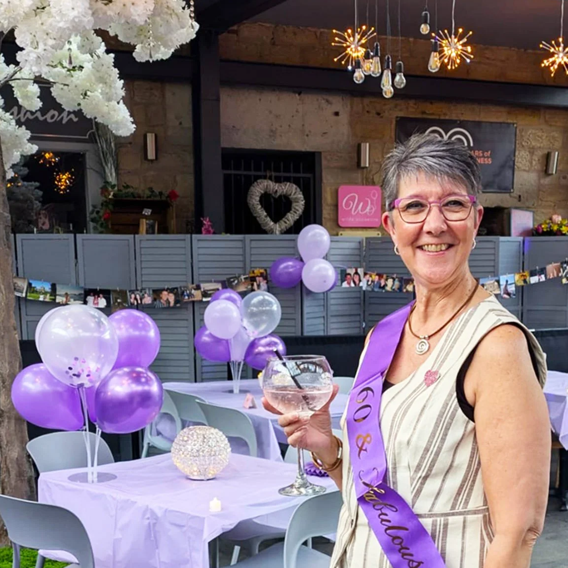 Tina at her birthday celebration.